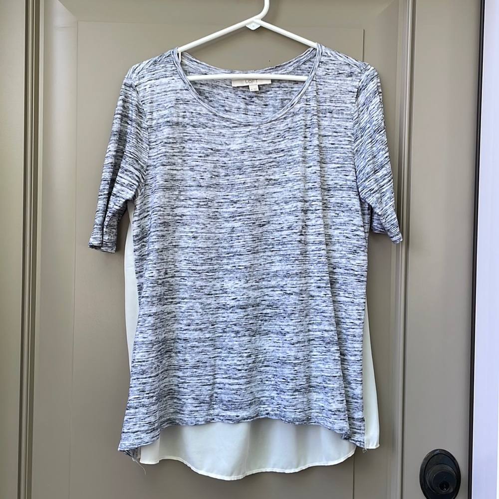 LOFT short sleeved tee with sheer back.